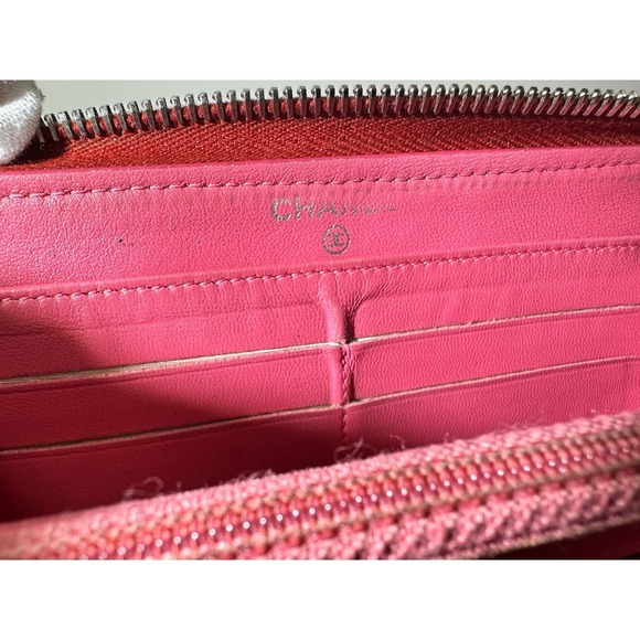 Authentic Chanel Red Quilted Lambskin Leather Long Wallet - Picture 11 of 14